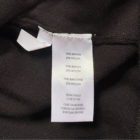 4/25$ Calvin Klein Long Sleeve Black Sweater With Pearl Neckline Size Small - Picture 4 of 9